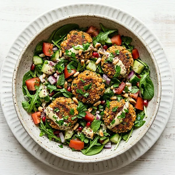Red Lentil & Bulgur Kibbeh Salad
